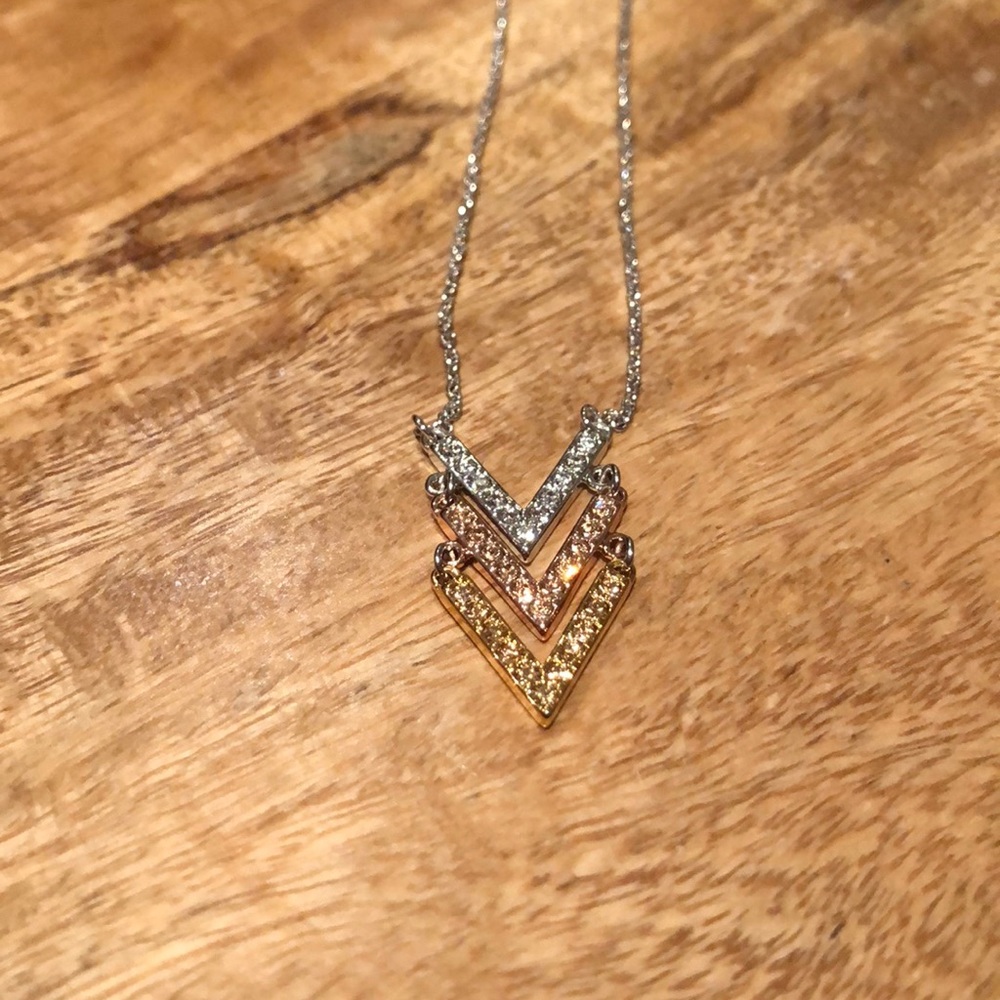 Touchstone Crystal Triple V Necklace